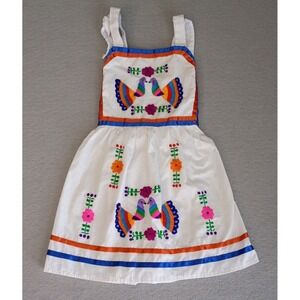 Embroidered Toddler Smock Dress, Boho Mexican Themed, Colorful Dress, Size 2